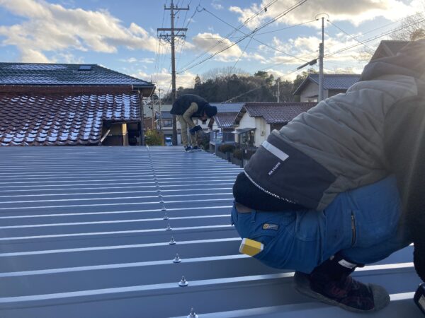Carport roof under construction