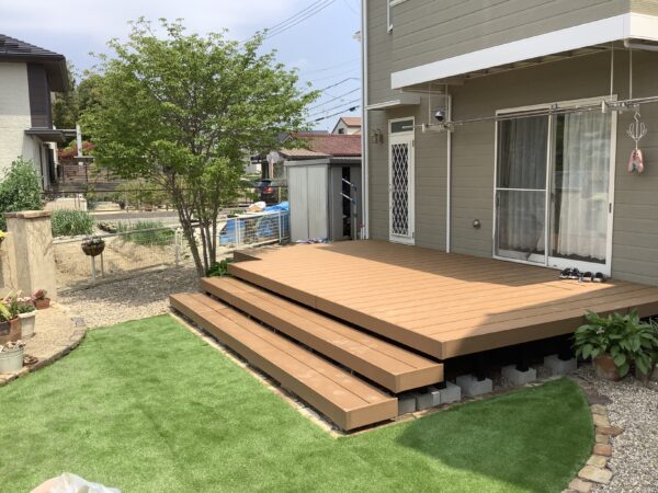 日進市　完成したウッドデッキNisshin City Completed wooden deck